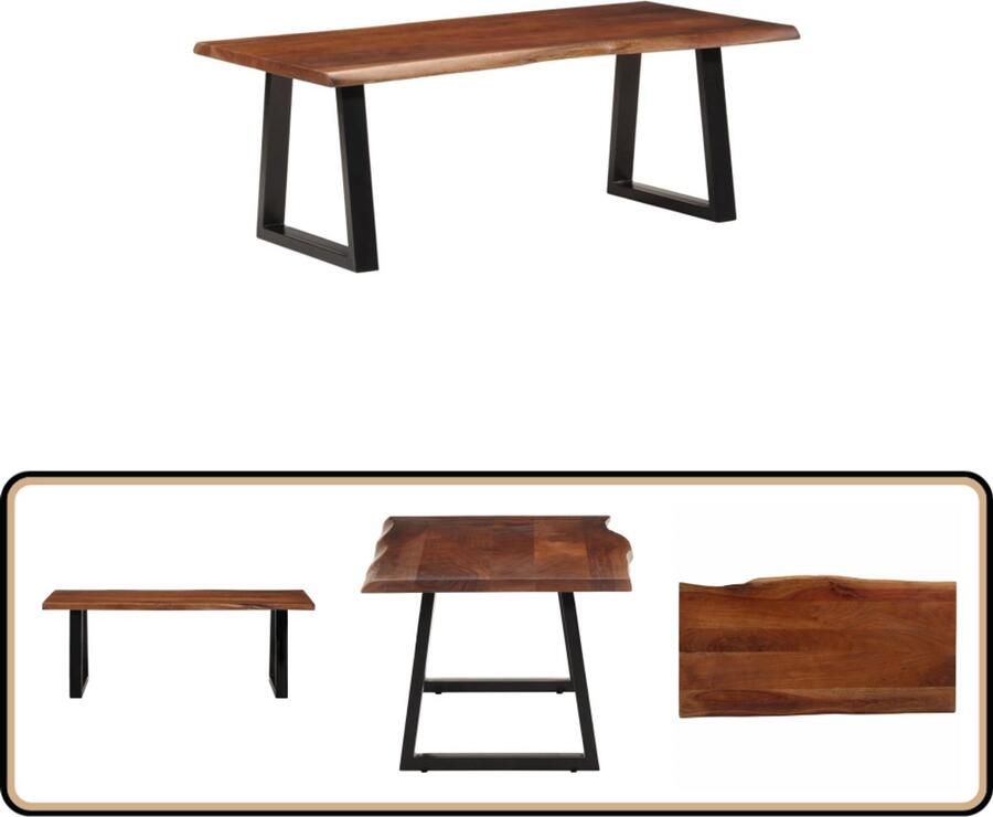 VidaXL -Salontafel-110x55x40-cm-massief-acaciahout-honingbruin - Foto 2