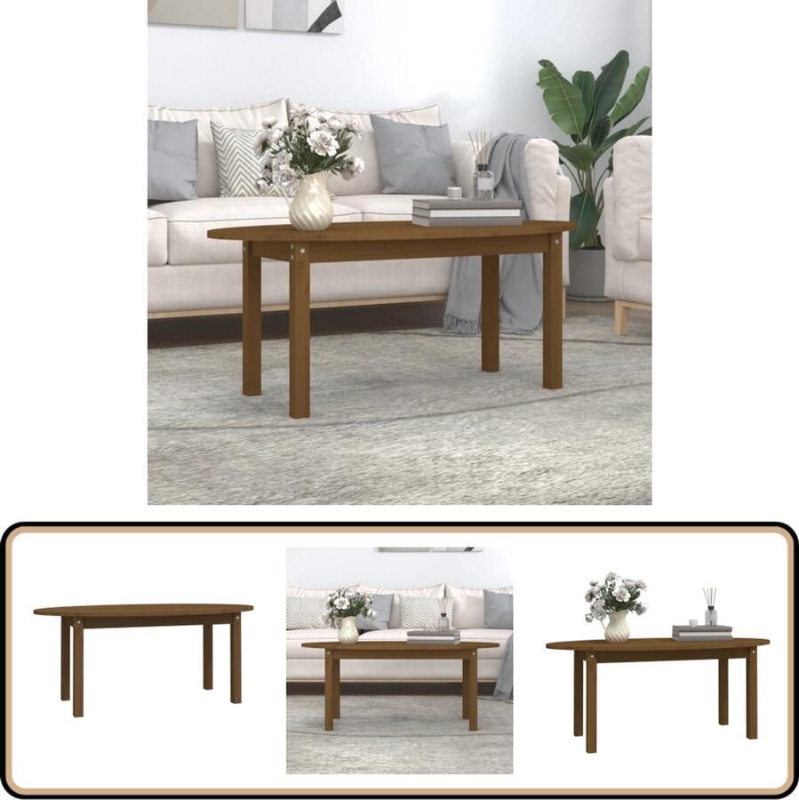 VidaXL Salontafel 110x55x45 cm Grenenhout Honingbruin Klassieke Salontafel Houten Salontafel Grenenhouten Salontafel Bruin Salontafel 110x55x45 Cm