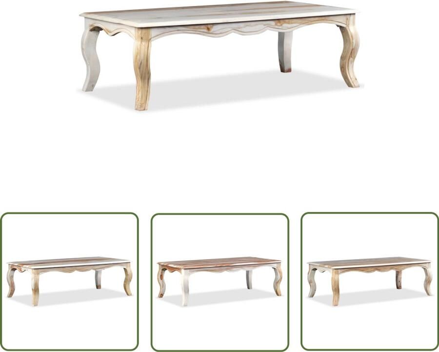 VidaXL Salontafel 110x60x35 cm Massief Sheeshamhout Salontafel Sheeshamhouten Meubels Houten Salontafels Bruine Salontafel Vintage Salontafel Livingroom Furniture Koffietafel