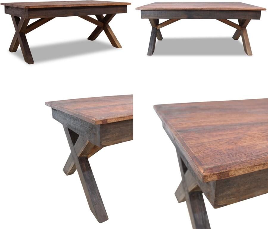 VidaXL Salontafel 110x60x45 cm gemengd gerecycled hout Koffietafel Koffietafels Salontafel Salontafels