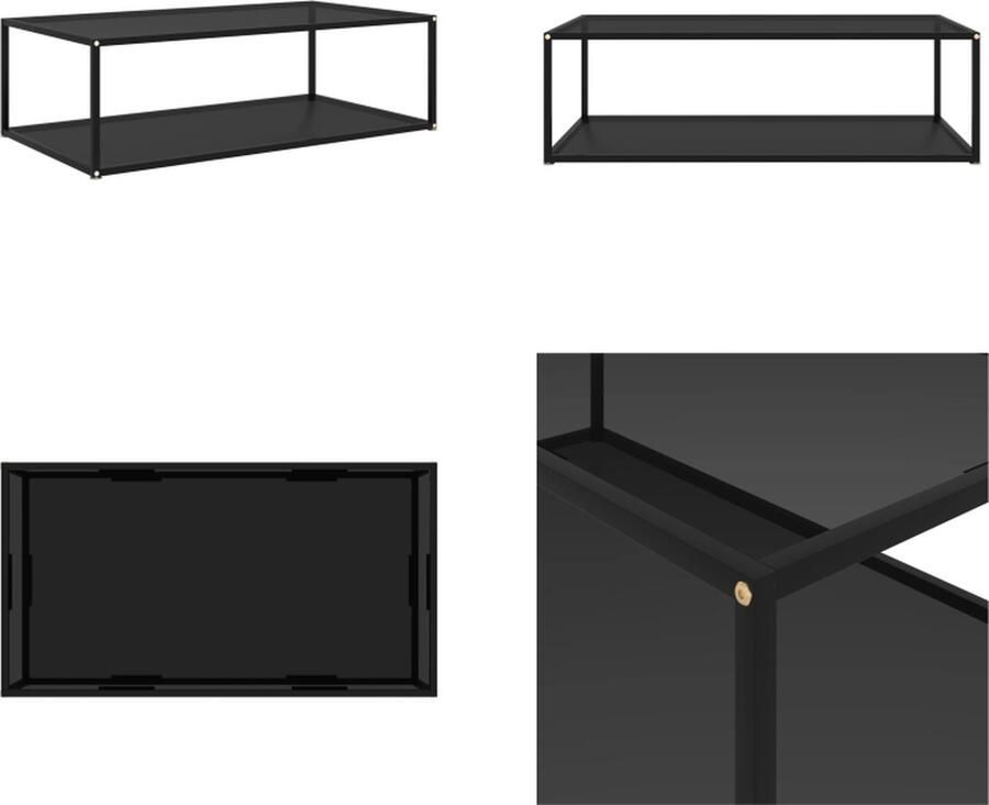 VidaXL Salontafel 120x60x35 cm gehard glas zwart Banktafel Banktafels Bijzettafel Bijzettafels