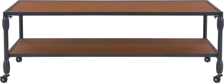 VidaXL Salontafel 120x60x40 cm Massief Vurenhout Salontafel Industrieel Design Bruine Salontafel Hout Salontafel Metaalsalontafel Tv Stand Bijzettafels Kamermeubilair Living Meubelen