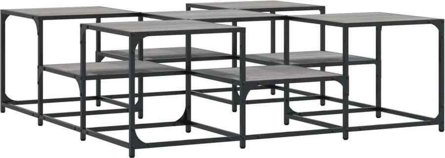 VidaXL -Salontafel-121x121x40-cm-bewerkt-hout-grijs-sonoma-eikenkleurig - Foto 3