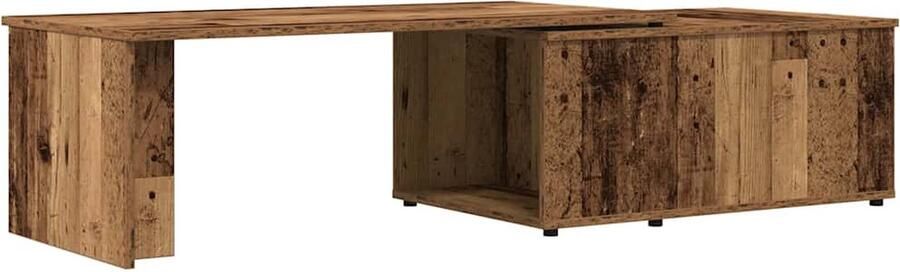 VidaXL Salontafel 150x50x35 cm Bewerkt hout Oud houtkleurig Salontafel Houten Salontafel Bijzettafel Tv Tafeltje Stoffering