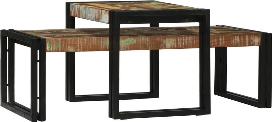 VidaXL 2-delige Koffietafel Set van Gerecycled Massief Hout