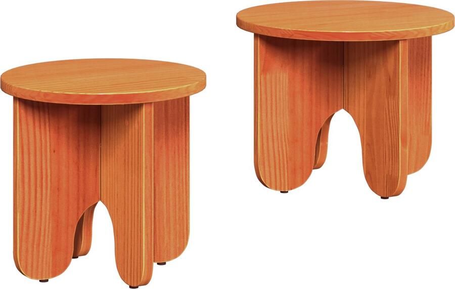 VidaXL Koffietafel Set 2 pcs Wasbruin 39.5 x 39.5 x 30 cm