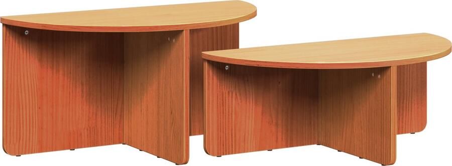 VidaXL Salontafel 2 pcs Wasbruin 79 x 39.5 x 40 cm Massief grenenhout