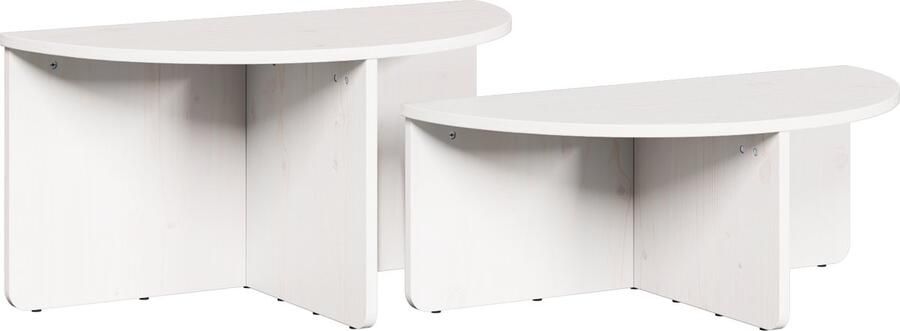 VidaXL Salontafel 2 pcs Wit 79 x 39.5 x 40 cm Massief grenenhout