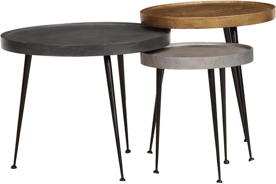 VidaXL Salontafel 3 stuks Multicolor Engineered Wood