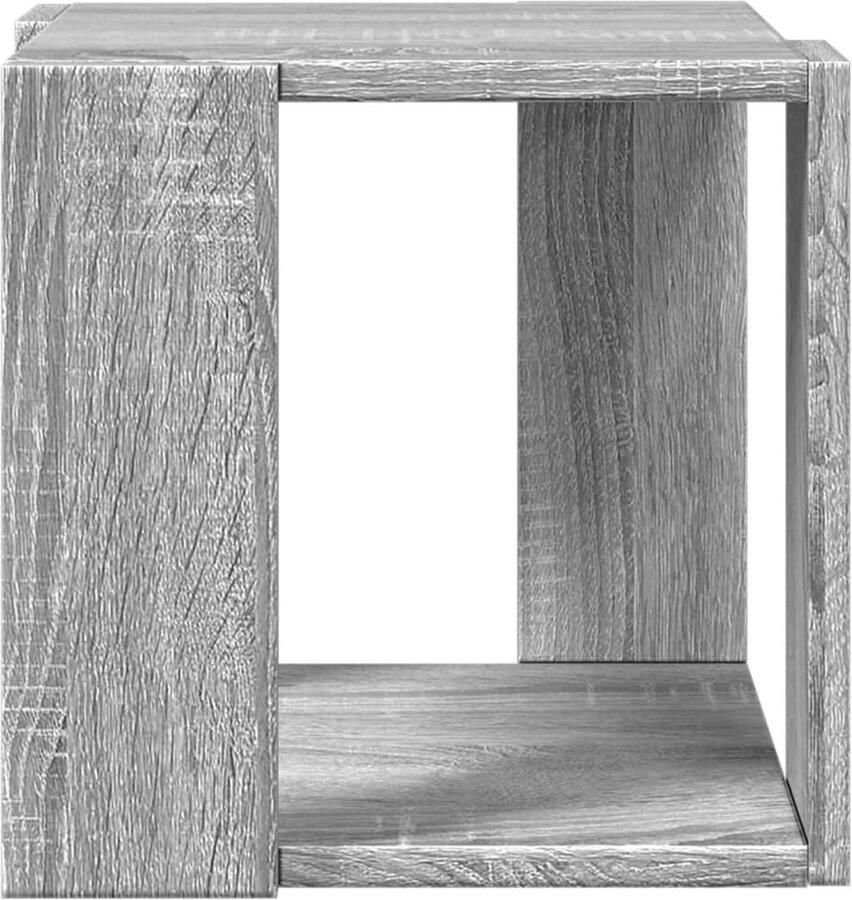 VidaXL Salontafel 32x32x30 cm bewerkt hout grijs sonoma eikenkleurig