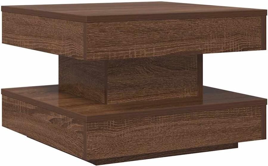 VidaXL Salontafel 360 graden draaibaar 50x50x34 5 cm bruin eikenkleur