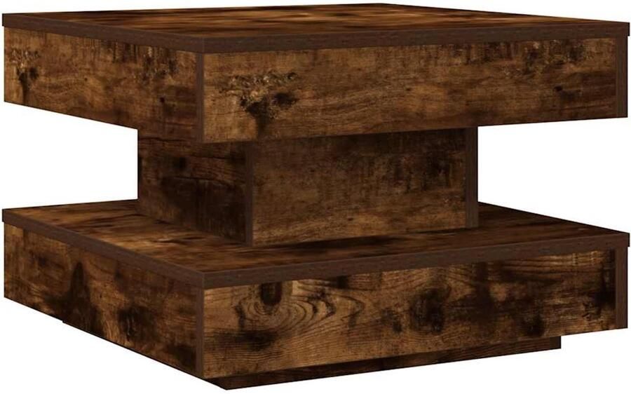 VidaXL Salontafel 360 graden draaibaar 50x50x34 5 cm gerookt eiken