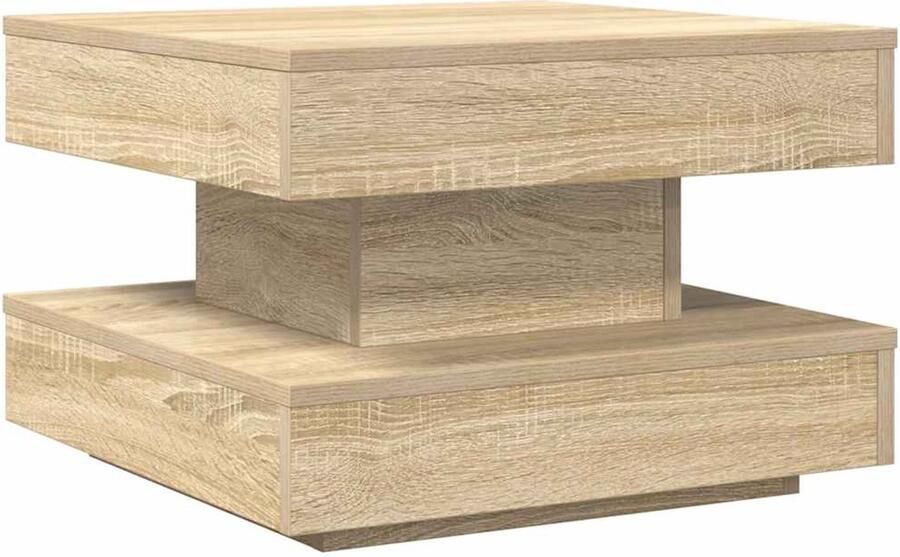 VidaXL Salontafel 360 graden draaibaar 50x50x34 5 cm sonoma eikenkleur