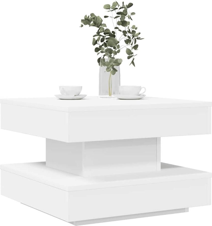 VidaXL Salontafel 360 graden draaibaar 50x50x34 5 cm wit