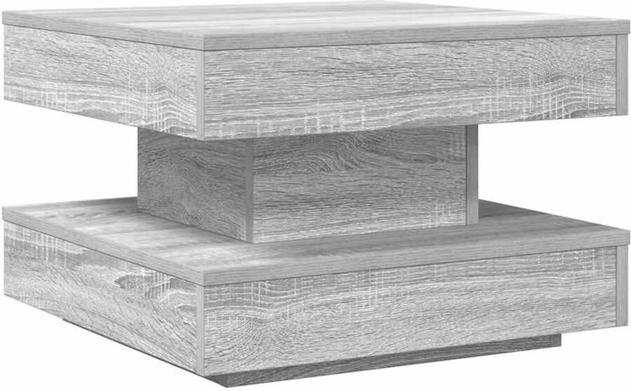 VidaXL Salontafel 360 graden draaibaar 50x50x34 5cm grijs sonoma eiken