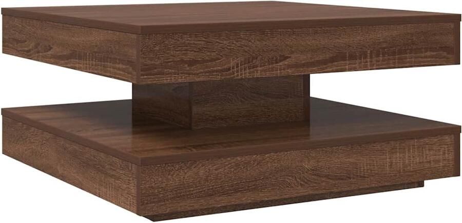 VidaXL Salontafel 360 graden draaibaar 70x70x34 5 cm bruin eikenkleur