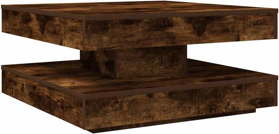 VidaXL Salontafel 360 graden draaibaar 70x70x34 5 cm gerookt eiken