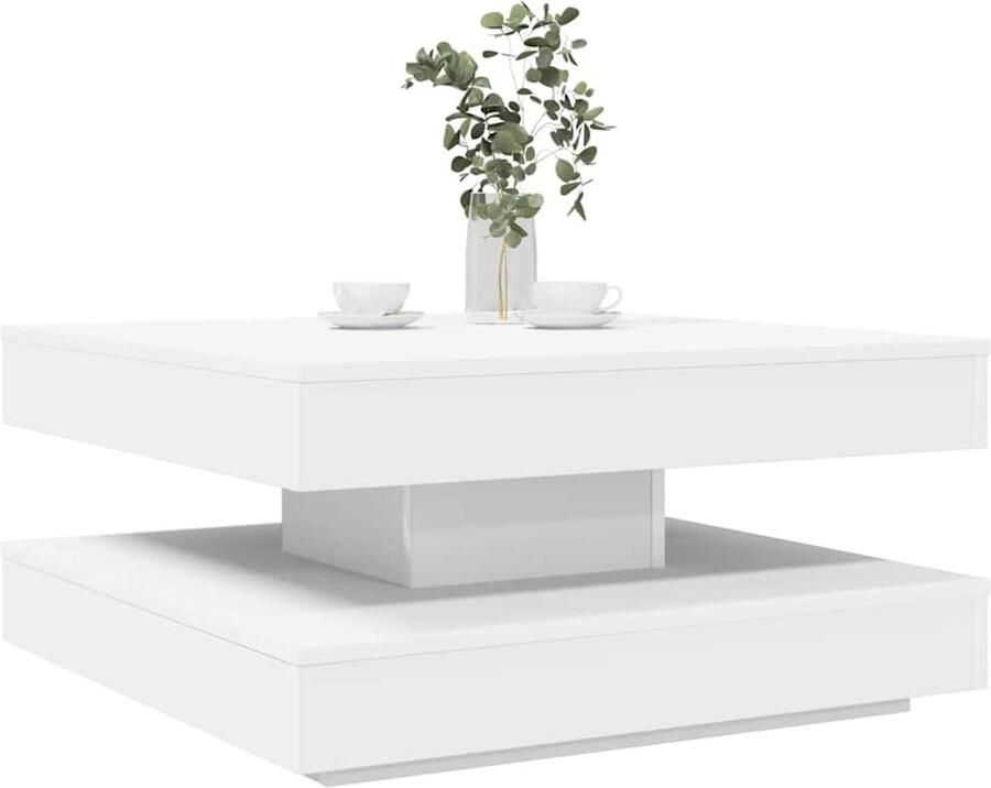 VidaXL Salontafel 360 graden draaibaar 70x70x34 5 cm wit - Foto 2