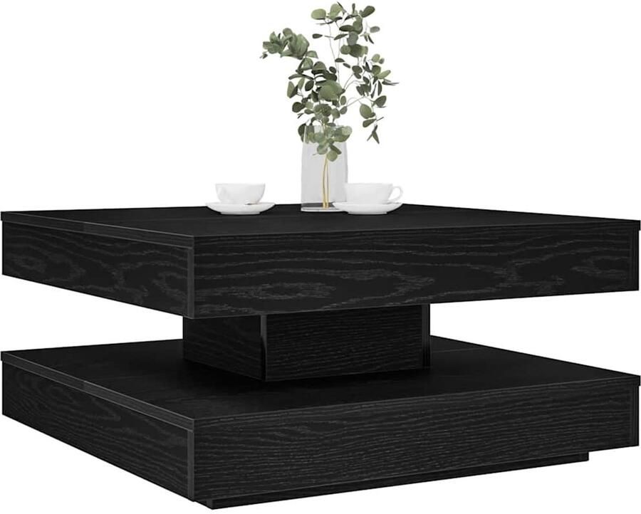 VidaXL Salontafel 360 graden draaibaar 70x70x34 5 cm zwart