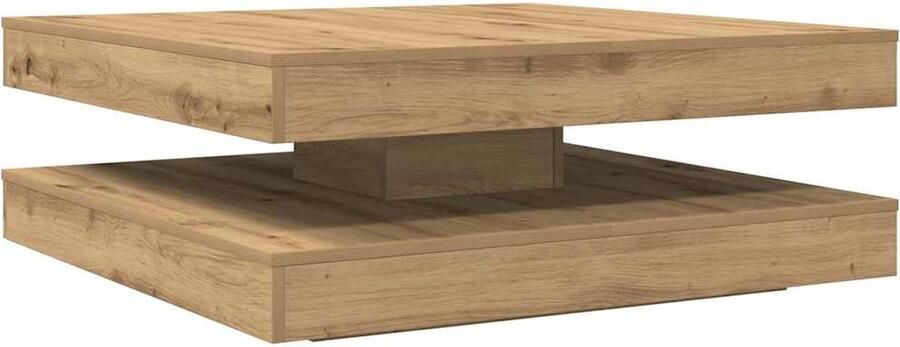 VidaXL Salontafel 360 graden draaibaar 90x90x34 5 cm artisanaal eiken