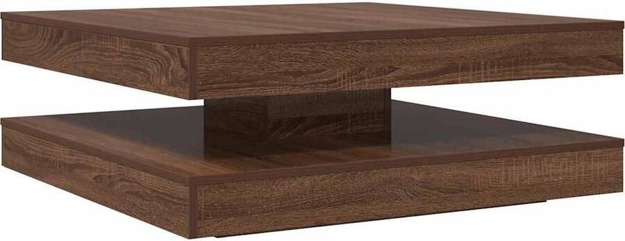 VidaXL Salontafel 360 graden draaibaar 90x90x34 5 cm bruin eikenkleur