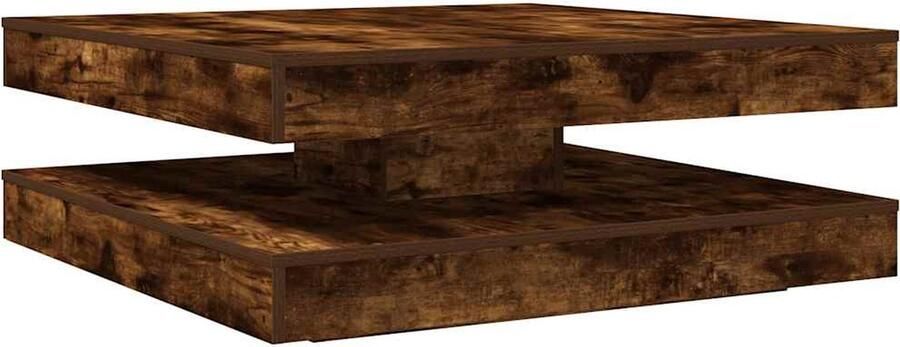 VidaXL Salontafel 360 graden draaibaar 90x90x34 5 cm gerookt eiken