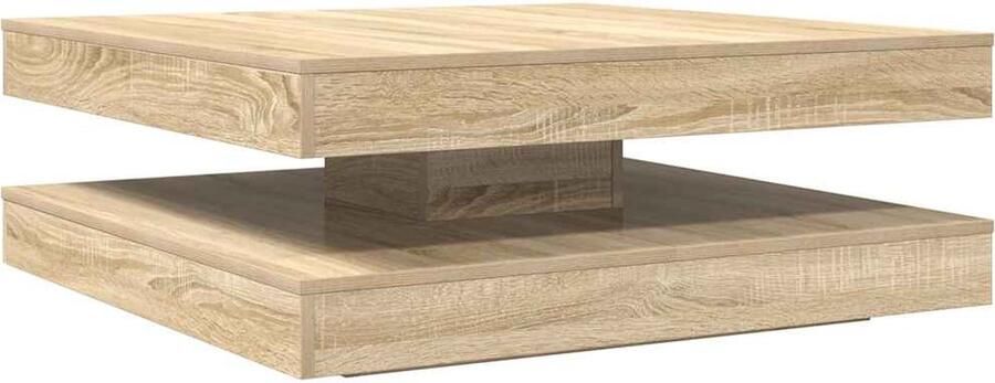 VidaXL Salontafel 360 graden draaibaar 90x90x34 5 cm sonoma eikenkleur