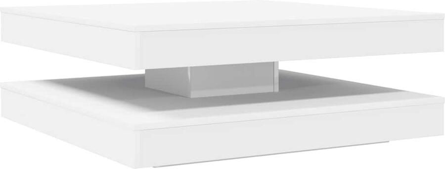 VidaXL Salontafel 360 graden draaibaar Wit Salontafel Houten Salontafel Ronde Salontafel Draaibare Salontafel Multifunctionele Salontafel