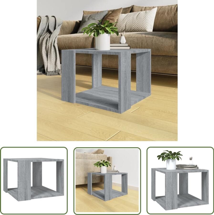 VidaXL Salontafel 40x40x30 cm Grijs Sonoma Eiken Salontafel Houten Salontafel Bijzettafel Opbergruimte Grijze Salontafel Design Salontafel Scandinavische Salontafel