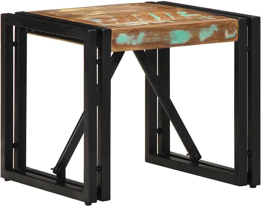 VidaXL Salontafel 40x40x35 cm massief gerecycled hout meerkleurig