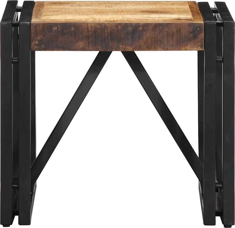 VidaXL Salontafel Mangohout 40x40x35 cm Salontafel Houten Salontafel Mangohouten Salontafel Industrieel Meubilair Bijzettafel Kleine Salontafel Compact Tafeltje Living Accessoires Kamerdecoratie