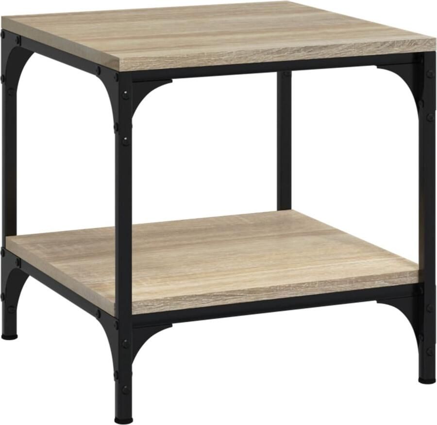 VidaXL Salontafel 40x40x40 cm Sonoma Eiken Bijzettafel Industrieel Salontafel Klein Houten Tafels Sidetable Stoere Meubelen Bruine Tafel