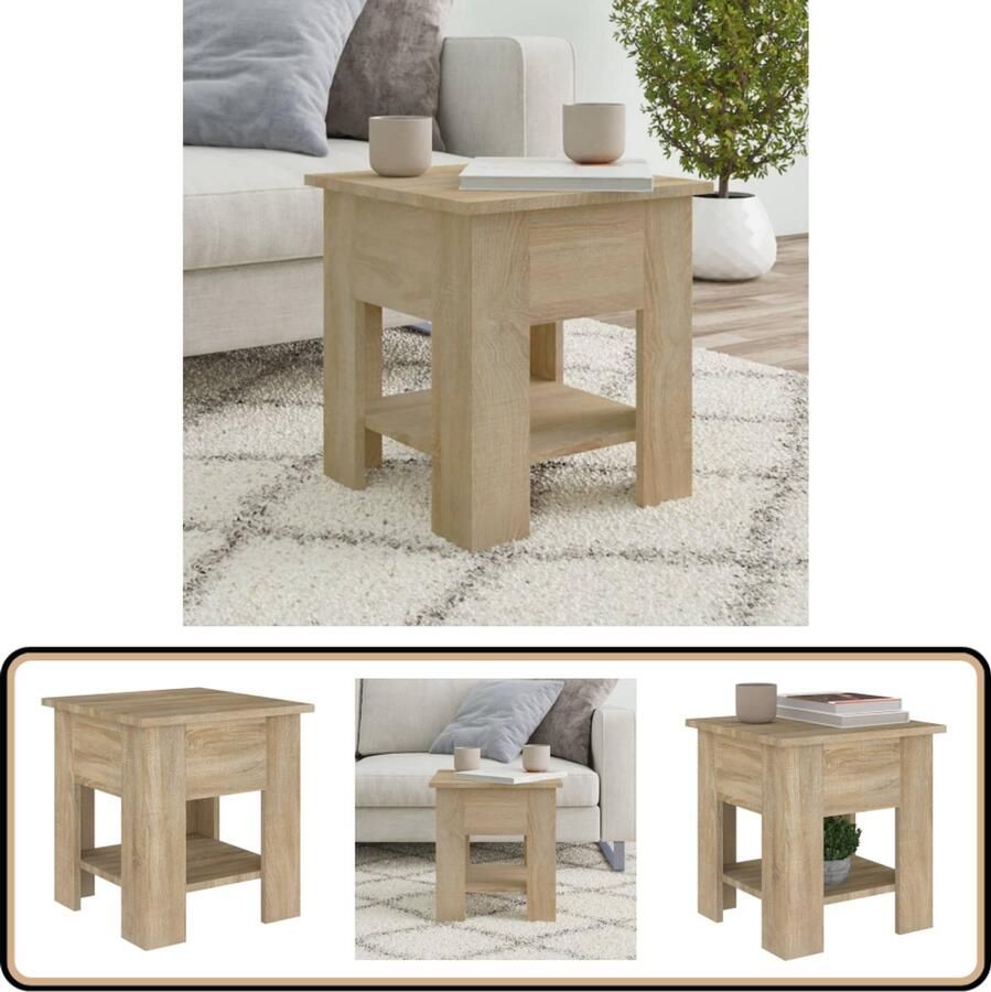 VidaXL Salontafel 40x40x42 cm Sonoma eiken Salontafel Houten Salontafel Eiken Salontafel Met Opbergvak Living Room Furniture Meubelen Decoratieve Accessoires Stijlvolle Salontafel