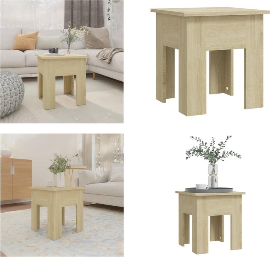 VidaXL Salontafel 40x40x42 cm spaanplaat sonoma eikenkleurig Salontafel Salontafels Woonkamertafel Banktafel
