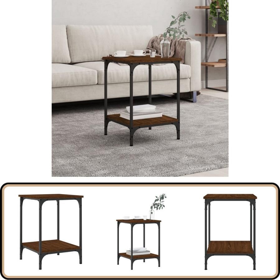 VidaXL Salontafel 40x40x55 cm Bruin Eikenhout Salontafel Salontafels Bijzettafel Banktafel