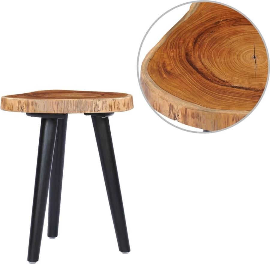 VidaXL Salontafel 40x45 cm massief teakhout Salontafel Teakhout Houten Salontafel Vintage Salontafel Handgemaakte Meubels Design Salontafel Ovale Salontafel Kleine Salontafel - Foto 2