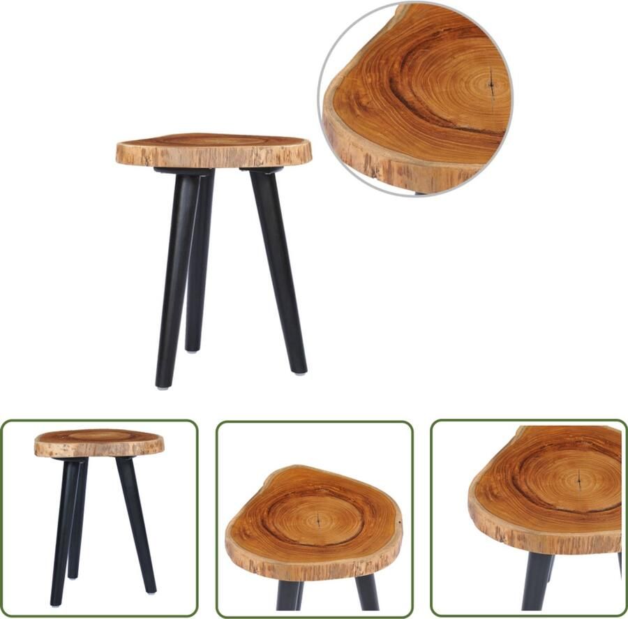 VidaXL Salontafel 40x45 cm massief teakhout Salontafel Teakhout Houten Salontafel Vintage Salontafel Handgemaakte Meubels Design Salontafel Ovale Salontafel Kleine Salontafel