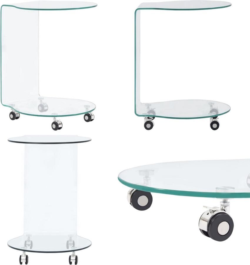 VidaXL Salontafel 45x40x58 cm gehard glas Salontafel Salontafels Woonkamertafel Woonkamertafels