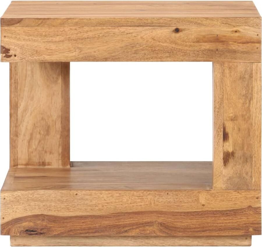 VidaXL Salontafel 45x45x40 cm massief acaciahout Salontafel Acacia Hout Vintage Stijl Bijzettafel Koffietafel Woonaccessoires Meubilair