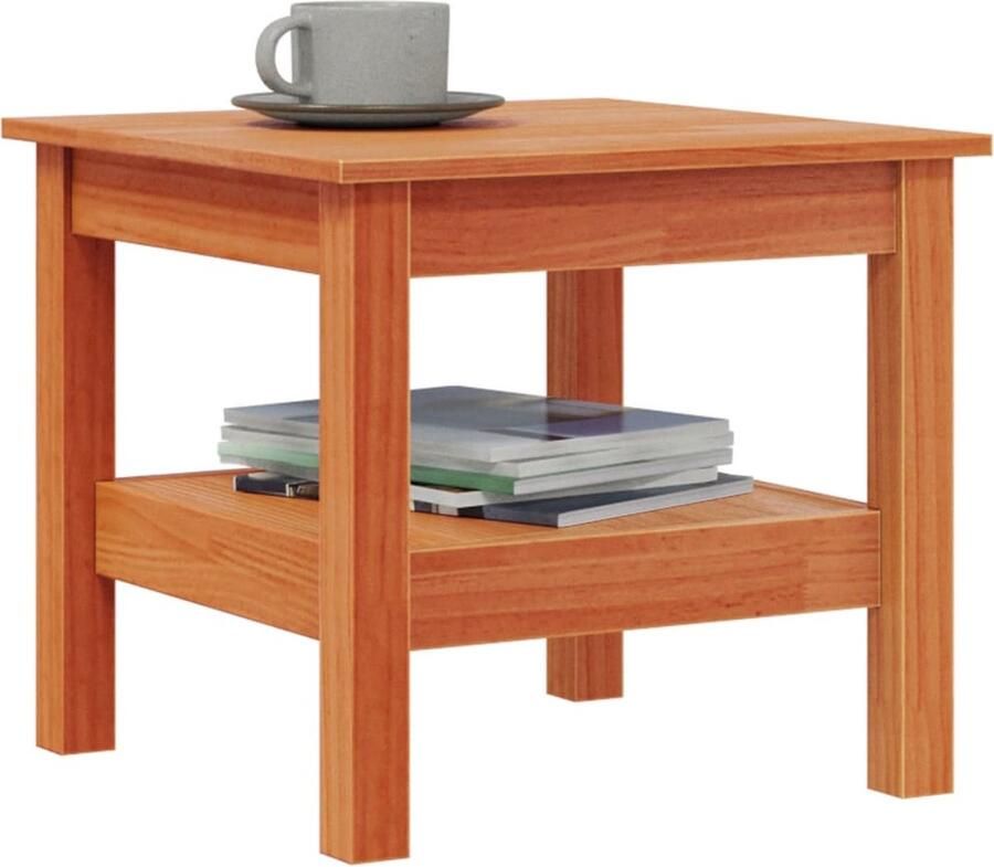 VidaXL Salontafel 45x45x40 cm massief grenenhout wasbruin - Foto 4