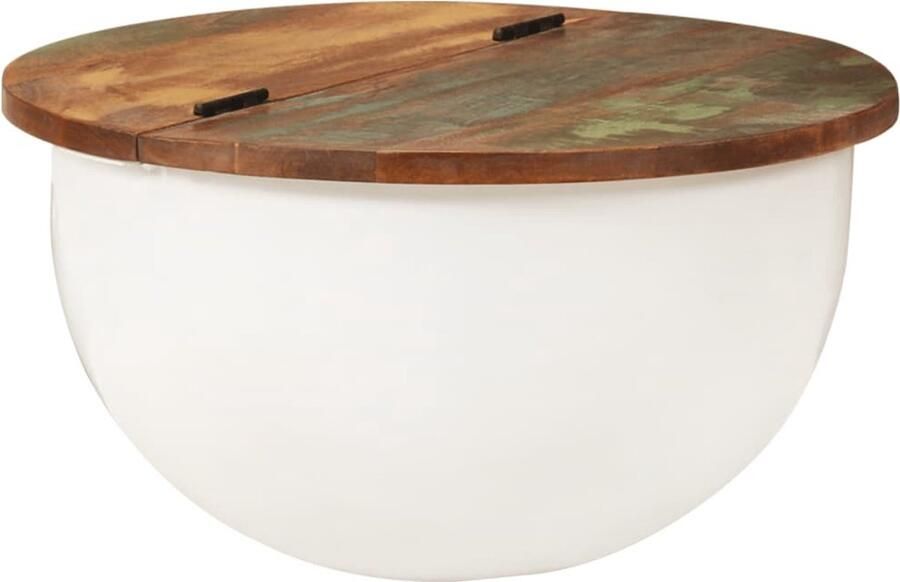 VidaXL Salontafel 50x27 cm massief gerecycled hout wit