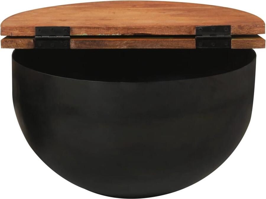 VidaXL Salontafel 50x27 cm massief gerecycled hout zwart