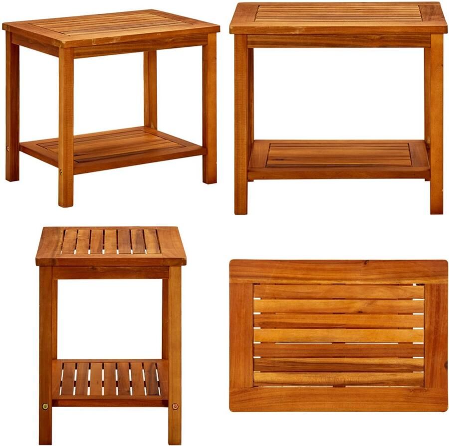 VidaXL Salontafel 50x35x45 cm massief acaciahout Salontafel Salontafels Theetafel Theetafels