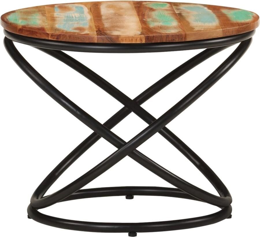 VidaXL Salontafel ?50x40 cm Gerecycled Hout & Staal Salontafel Houten Salontafel Industriele Meubels Vintage Salontafel Industriële Stijl Recycled Wood Furniture Tafellamp Koffietafel Tv Stand