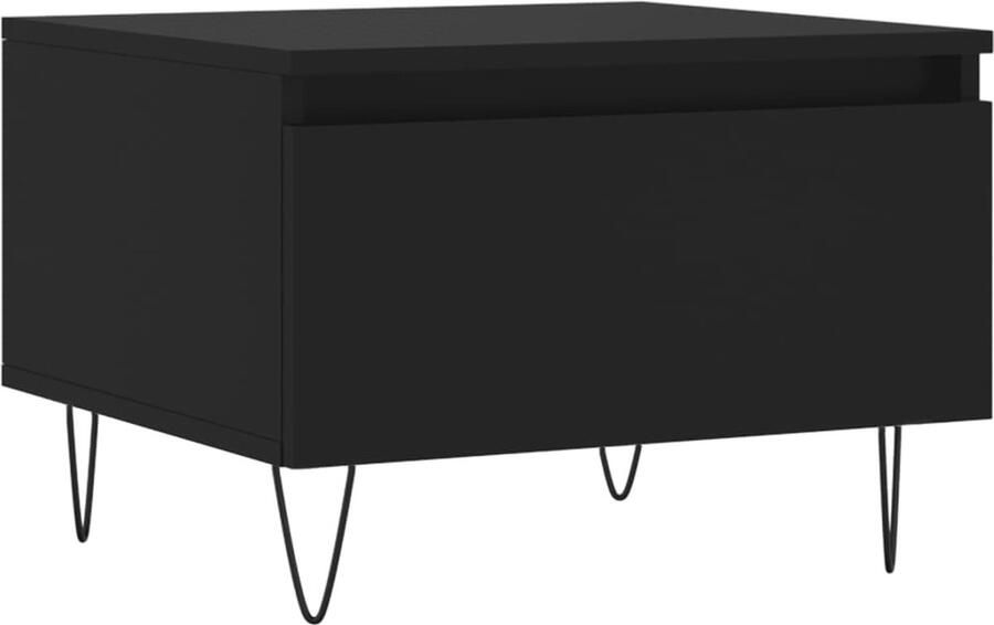 VidaXL Salontafel 50x46x35 cm Bewerkt hout Zwart Salontafel Zwarte Salontafel Houten Salontafel Design Salontafel Modern Salontafel