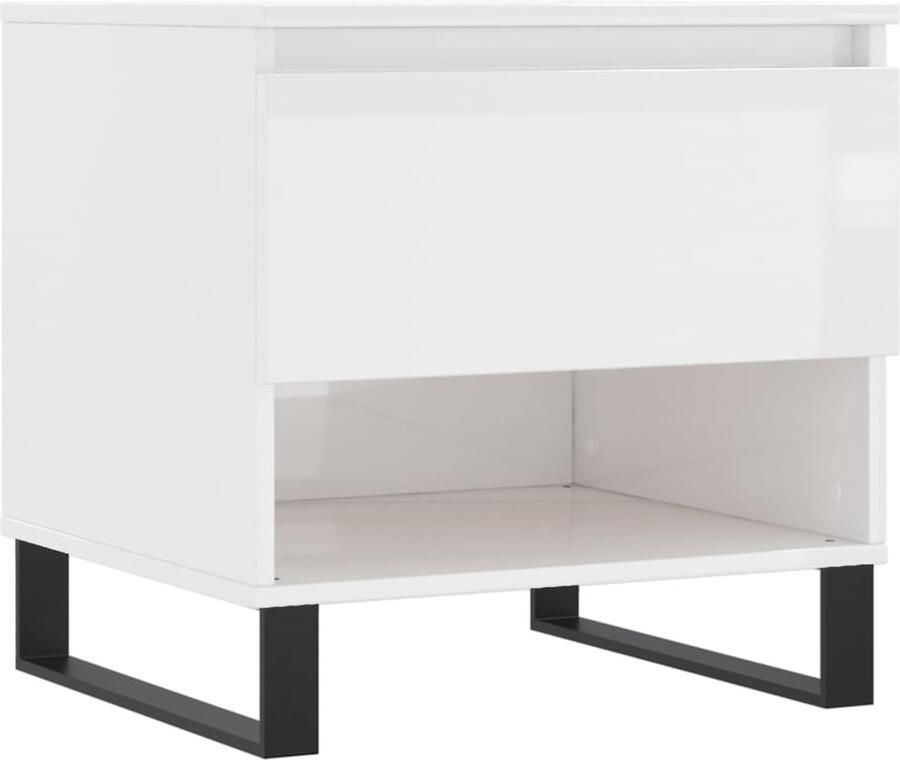VidaXL -Salontafel-50x46x50-cm-bewerkt-hout-hoogglans-wit - Foto 6