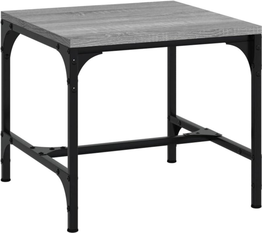 VidaXL Salontafel 50x50x35 cm Grijs Sonoma Eiken Industriele Salontafel Bijzettafel Industrieel Salontafel Modern Houten Salontafel Grijze Salontafel Kleine Salontafel Compact Salontafel Stoere Salontafel Design Salontafel