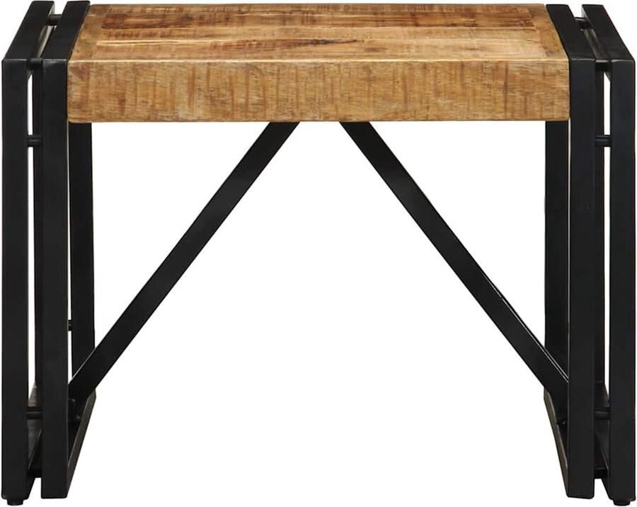 VidaXL Salontafel 50x50x35 cm mangohout en ijzer Salontafel Salontafels Tafel Bijzettafel