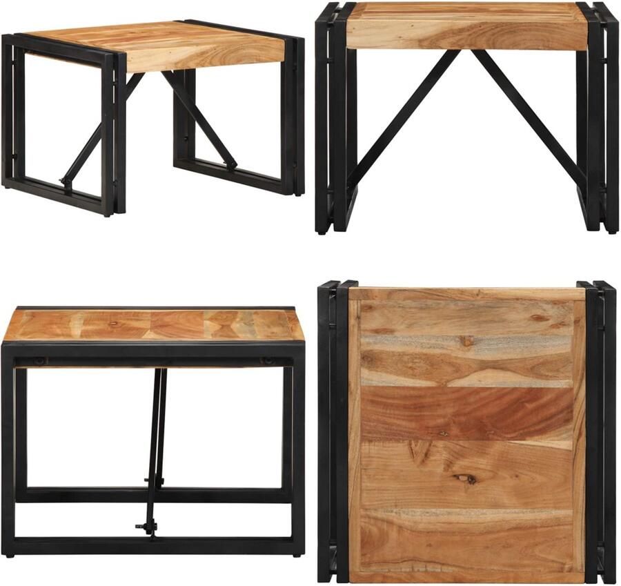 VidaXL Salontafel 50x50x35 cm massief acaciahout