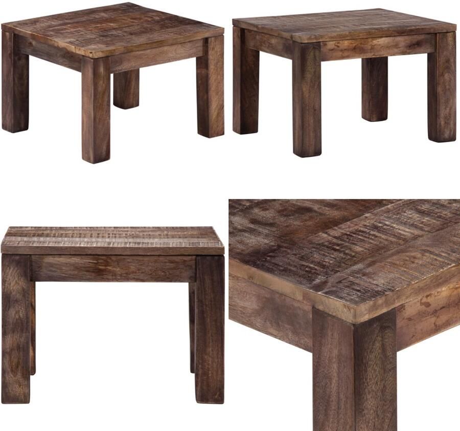 VidaXL Salontafel 50x50x35 cm massief mangohout Salontafel Salontafels Koffie Tafel Koffie Tafels